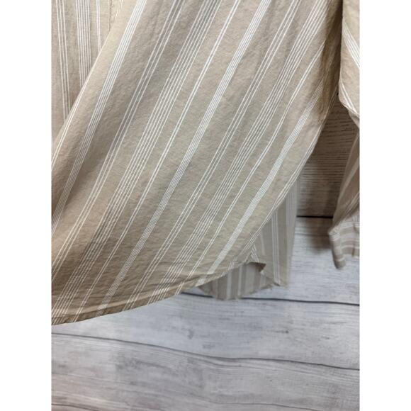 A New Approach Women's Cream & White Striped Button Up Top Size XL - Picture 6 of 9